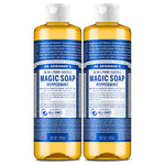 Dr. Bronner's Peppermint Pure-Castile Liquid Soap, 16 oz (Pack of 2)