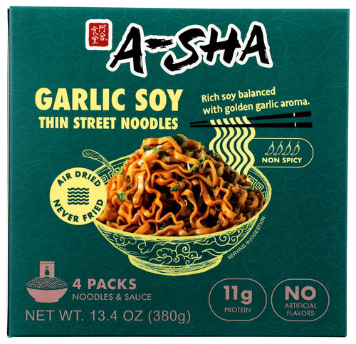 A-Sha Street Style Scallion Sauce Noodles, 13.4 oz (4 Pack)
