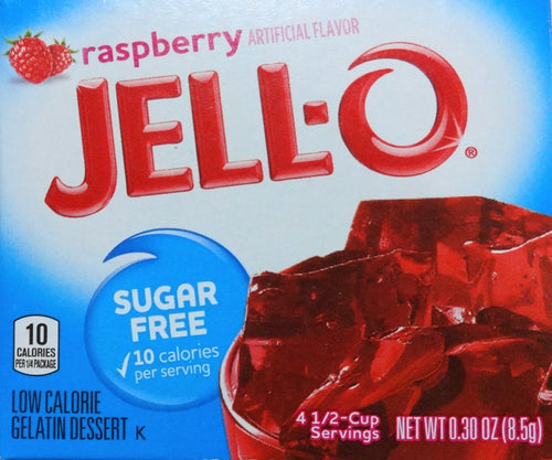 Jell-O Sugar-Free Gelatin Dessert, Raspberry, 0.30 oz (Pack of 3)