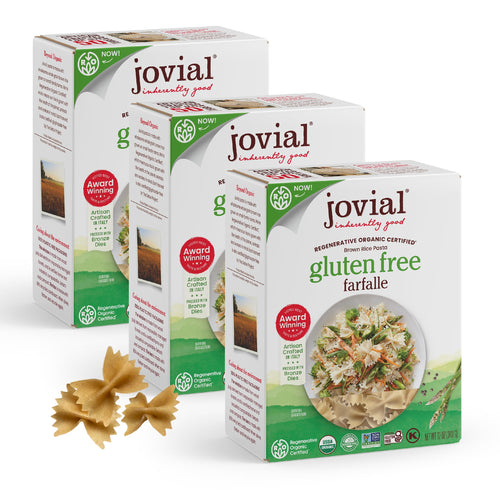 Jovial Organic Whole Grain Brown Rice Farfalle Pasta, 12 oz (Pack of 3)