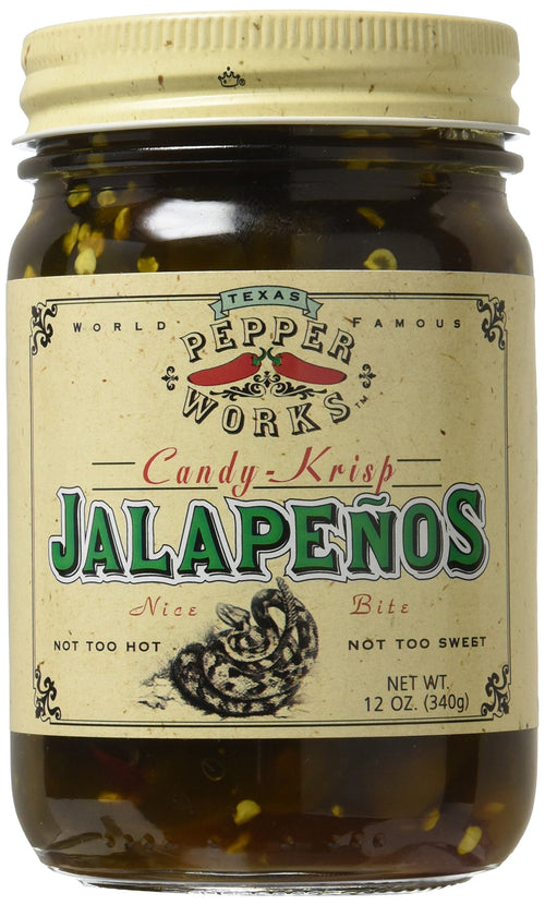 Texas Pepper Works Candy Krisp Jalapenos, 12 oz