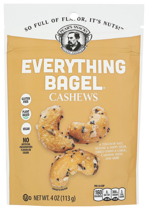Pear's Snacks Everything Bagel Cashews, 4 oz