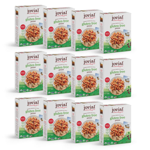 Jovial Whole Grain Brown Rice Penne Pasta, 12 oz (Pack of 12)