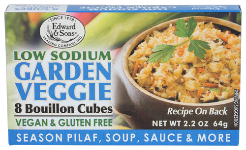 Edward and Sons Low Sodium Veggie Bouillon Cubes, 2.2 oz