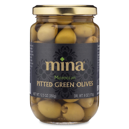 Mina Pitted Green Olives, 12.5 oz