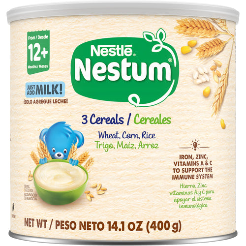 Nestle Nestum Junior Cereal, 3 Cereals: Wheat, Corn & Rice, 14.1 oz