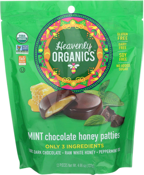 Heavenly Organics Chocolate Mint Honey Patties, Organic, 4.66 oz