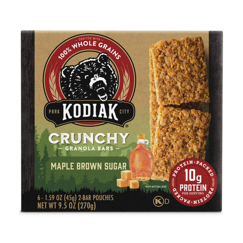 Kodiak Crunchy Granola Snack Bars, Maple Brown Sugar, 12 Bars