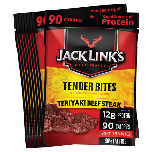 Jack Link's Beef Steak Tender Bites, Teriyaki, 1.25 oz (Pack of 10)