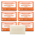 Dr. Bronner's Pure-Castile Bar Soap, Tea Tree, 5 oz (Pack of 6)