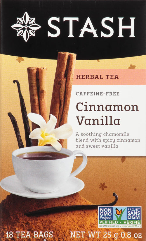 Stash Tea Cinnamon Vanilla Herbal Tea, Caffeine Free, 18 Count