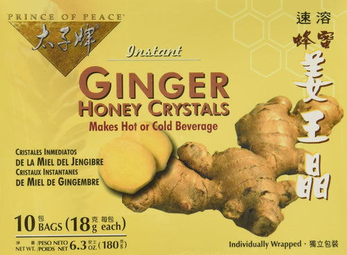 Prince of Peace Ginger Honey Crystals Instant Tea, 10 Count (Pack of 4)