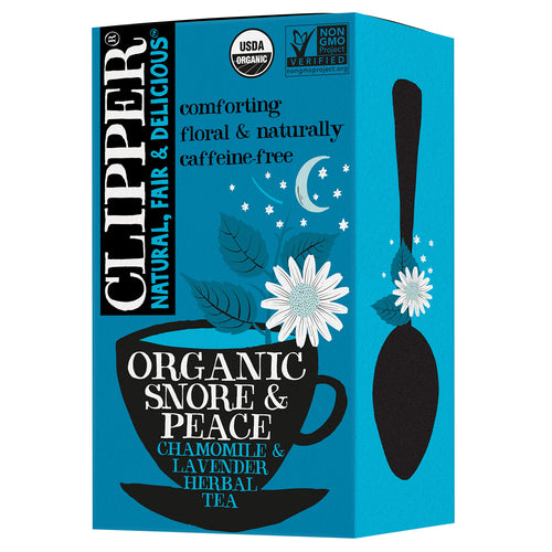 Clipper Snore & Peace Chamomile and Lavender Herbal Tea, 20 Tea Bags