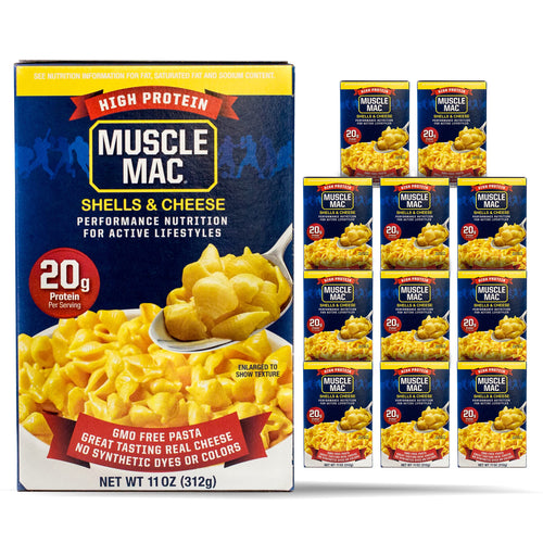 Muscle Mac Shells & Cheese Pasta, 11 oz (Pack of 12)