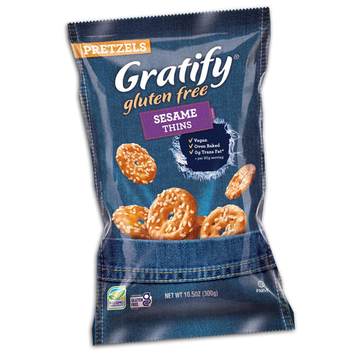 Osem Gratify Gluten-Free Sesame Thins Pretzel Snack, 10.5 oz