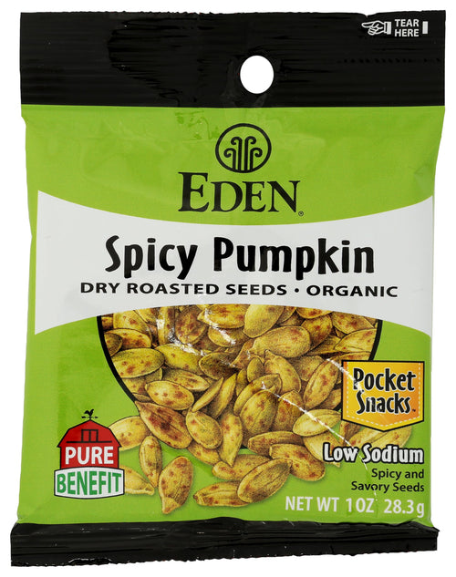 Eden Organic Spicy Pumpkin Seeds, Dry Roasted, 1 oz (Pack of 12)