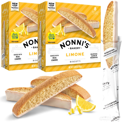 Nonni's Limone Biscotti Lemon Italian Cookies with White Icing, 6.88 oz (Pack of 2)
