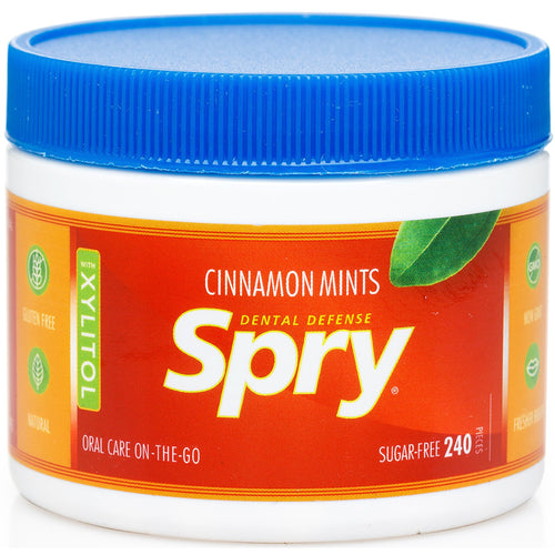Spry Xylitol Breath Mints, Cinnamon, Sugar Free, 240 Count