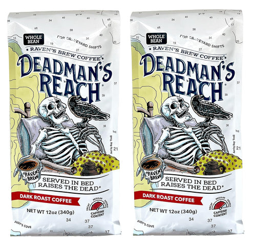 Raven's Brew Deadman's Reach Dark Roast Whole Bean Coffee, 12 oz (Pack of 2)