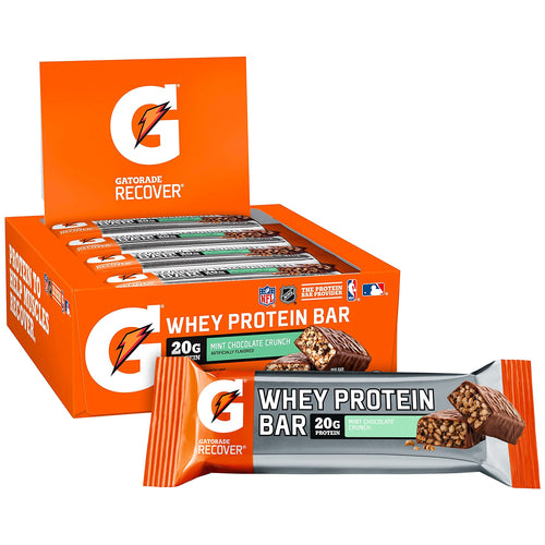 Gatorade Whey Protein Recover Bars, Mint Chocolate Crunch, 2.8 oz (12 Count)