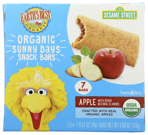 Earth's Best Organic Sunny Days Apple Snack Bars for Toddlers, 7 Count