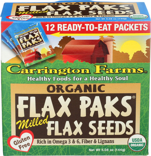 Carrington Farms Organic Ground Milled Flax Seed, 12 Packets