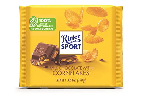 Ritter Sport Milk Chocolate with Cornflakes, 3.5 oz Bar (Pack of 10)