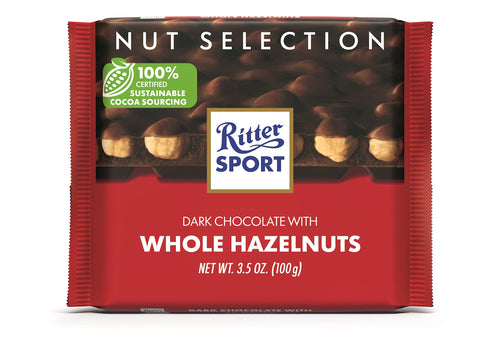 Ritter Sport Dark Chocolate with Hazelnuts Bar, 3.5 oz (Pack of 10)