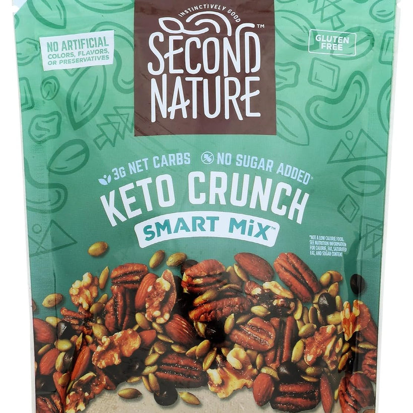Second Nature Keto Crunch Smart Snack Mix, 10 oz Resealable Pouch, Pack of 1 – Certified Gluten-Free Snack