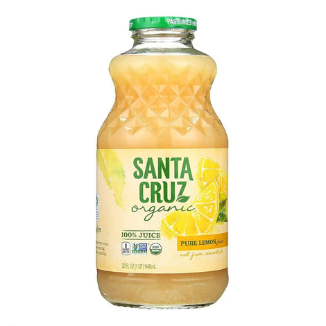 Santa Cruz 100% Organic Pure Lemon Juice, Not From Concentrate, 32 oz | Pack of 1