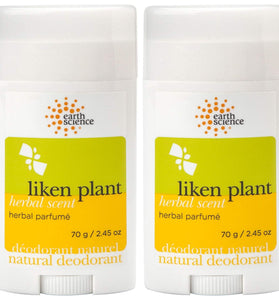 EARTH SCIENCE - All-Natural Aluminum Free Herbal Scented Lichen Plant Deodorant (2pk, 2.45 oz.)