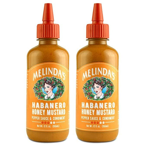Melinda’s Habanero Honey Mustard - Gourmet Hot Honey Mustard Sauce - Habanero Hot Sauce with Fresh Ingredients, Habanero Peppers, Colombian Honey - Keto, Kosher Hot Sauce- 12 oz, 1 Pack