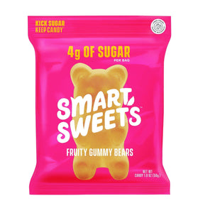 SmartSweets Fruity Gummy Bears, Candy with Low Sugar (4g), Low Calorie, Free From Sugar Alcohols, No Artificial Colors or Sweeteners. Pack of 6, New Juicy Recipe, 1.8 Ounce