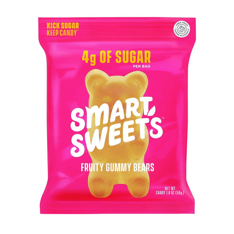 SmartSweets Fruity Gummy Bears, Candy with Low Sugar (4g), Low Calorie, Free From Sugar Alcohols, No Artificial Colors or Sweeteners. Pack of 6, New Juicy Recipe, 1.8 Ounce
