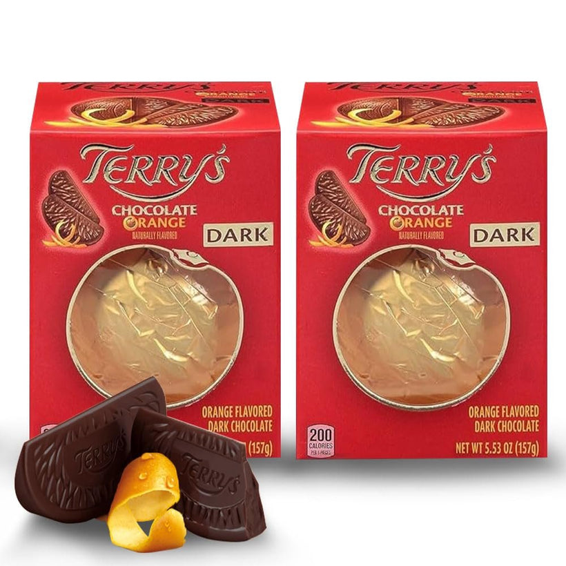 Terry's Dark Chocolate Orange - 2 Pack 5.53 oz each - Dark Chocolate with a Twist of Orange Flavor - Gourmet Treats for Holiday Gifts and Sharing with Friends - Orange Chocolate Ball Flavor Experie