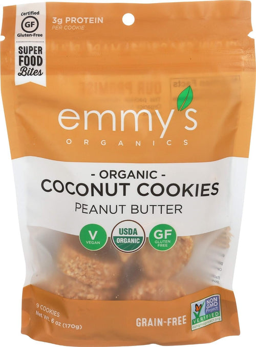 Emmy's Organics Peanut Butter Coconut Cookies, 6 oz