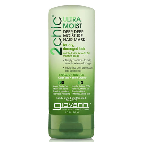 GIOVANNI Ultra-Moist Deep, Deep Moisture Hair Mask - Avocado & Olive Oil, Creamy Hydration Formula, Enriched with Aloe Vera, Shea Butter, Botanical Extracts, No Parabens, Color Safe - 5 oz