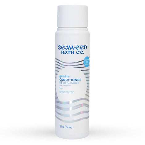 Seaweed Bath Co. Gentle Shampoo & Conditioner, Unscented, Sustainably Harvested Seaweed, Aloe, Argan Oil, For Dry and Damaged Hair