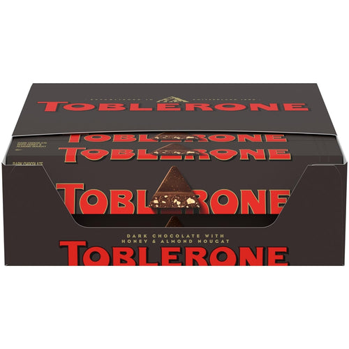Toblerone Dark Chocolate Bar with Honey and Almond Nougat, 3.52 oz (Pack of 20)