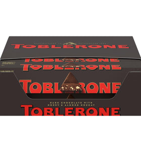 Toblerone Swiss Dark Chocolate with Honey & Almond Nougat, Valentines Day Chocolate Candy, 20 – 3.52 oz Bars