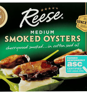 Reese Large Smoked Oysters, 3.7 Ounce (Pack of 10)