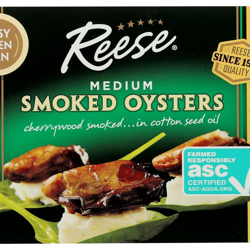 Reese Large Smoked Oysters, 3.7 Ounce (Pack of 10)