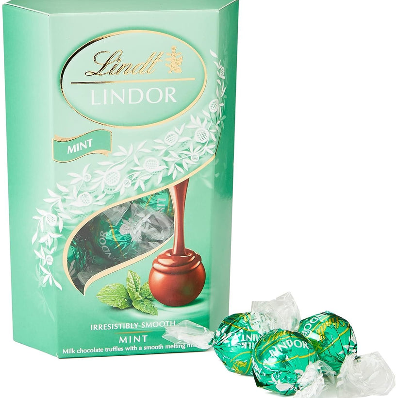 Lindt Lindor Milk Mint Chocolate Truffles Box, 200 g