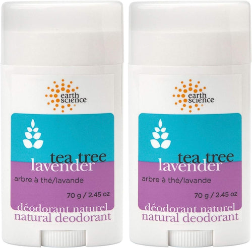 Earth Science Lavender and Tea Tree Deodorant, Aluminum Free, 2.45 oz (Pack of 2)