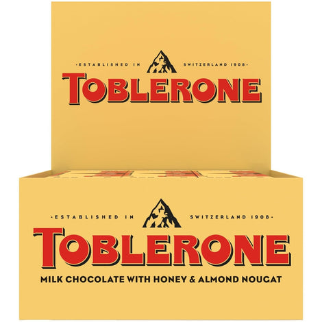 Toblerone Milk Chocolate Bar with Honey and Almond Nougat, 12 - 3.52 oz Bars