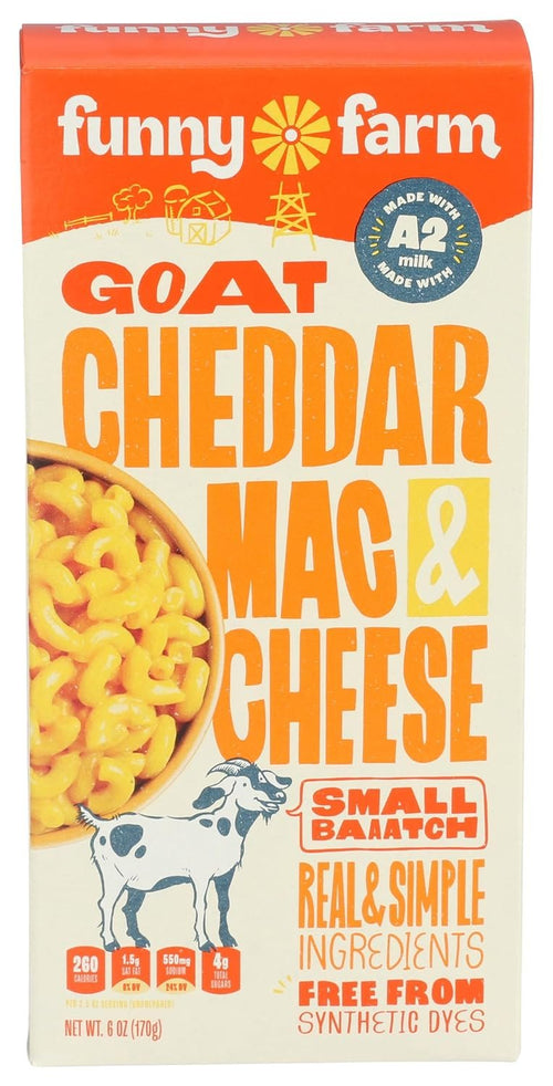 Funny Farm Goat Cheddar Macaroni & Cheese Dinner, 6 oz