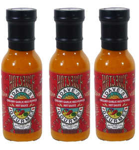 Dave's Gourmet Creamy Garlic Red Pepper Sauce-Medium Heat For Salads, Dips, Dressings