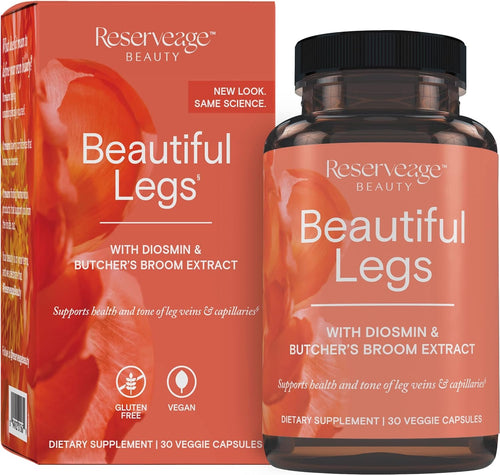 Reserveage, Beautiful Legs, Skin Care Supplement for Smooth, Healthy Veins, Helps Reduce Spider Veins, Vegan, 30 Capsules (30 Servings)