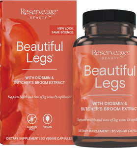 Reserveage, Beautiful Legs, Skin Care Supplement for Smooth, Healthy Veins, Helps Reduce Spider Veins, Vegan, 30 Capsules (30 Servings)