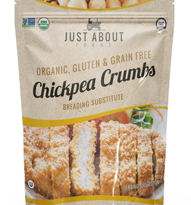 Organic Chickpea Bread Crumbs | Organic & Gluten Free | Breading Substitute | Paleo | 12 Oz (Pack of 1) | Just About Foods